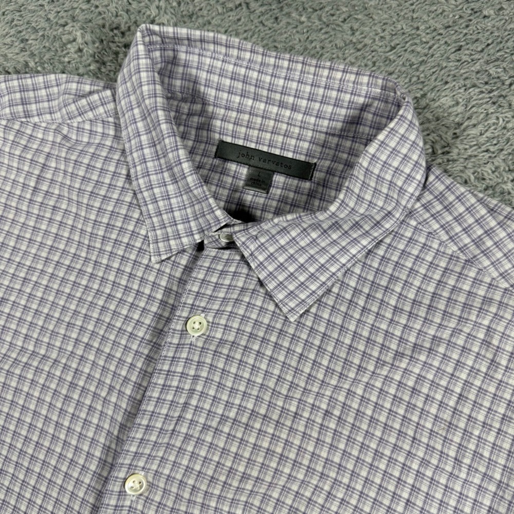 John Varvatos Mens Large Multicolor Plaid Button Up Shirt Dress